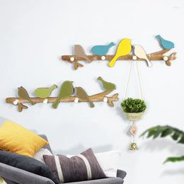 Decorative Plates Decoration Wall Wooden Birds Coat Hook Rail Clothes Hanger Children Bedroom Door Hanging Decorations Home Interior Decor