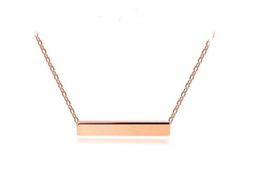 Top Quality Never Fade Blank Plain Necklace High Polished Simple Bar Pendant Necklace For Women Gift9503926