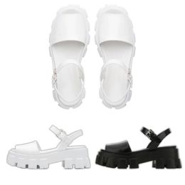 Wedges For Woman Designer Adjustable Strap Luxury Sandals Women Slide Lug Sole Sandals Designers White Heels Black Slingback Open Toe Shoes