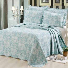 Bedding Sets Jacquard Home Textile Pastoral Floral Wash Cotton Quilted Quilt Cover Air Condition Bed Summer Blanket King Size