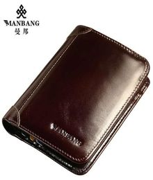 Manbang Classic Style Genuine Leather Wallets Short Male Purse Card Holder Wallet Men Fashion High Quality Gift 1999535726