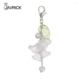 Keychains Colourful Acrylic Keychain Flower Leaf With Lobster Clasp Convenient Blossom Key Holder Floral Drop Rings