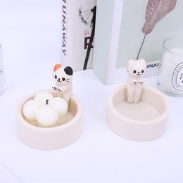 Kitten Candle Holder Aromatherapy Candlestick Resin Cat Candle Holder Creative Kitten Warming Paws Candlestick Home Room Decor