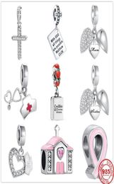 925 Silver Fit stitch Bead Cross Hospital Nurse Bracelet Charm Beads Dangle DIY Jewellery Accessories6926836