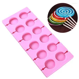 Baking Moulds 12-Cavity Round Silicone Lollipop Moulds Jelly Candy Cake Mould Variety Shapes Decorating Form Bakeware