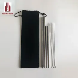 Drinking Straws Factory Black Bag Set 4 2 Brushs Stainless Steel