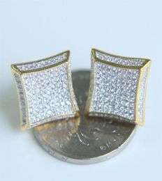 2020 fashion Mens women HIP HOP square Stud Earrings gold filled Cubic Zircon CZ Earrings wedding party Jewellery TOP quality270M9327855