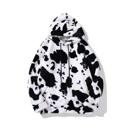 Men'S Jackets Tedsn Cow Zip Up Coat Jacket Men Women Kawaii Hoodie Winter Oversize Streetwear Casual Top Wool Cosplay Fashion Clothes Dhjmq