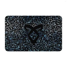 Carpets Shadowhunters Rune-Pattern / Texture With Vanishing Angelic Power Rune ( Blue Watercolors )-Clary Alec Jace Izzy Magnus
