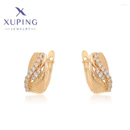 Hoop Earrings Xuping Jewellery Arrival Elegant Simple Shape Fashion Gold Colour Piering Earring For Women Lady Christmas Party Gift S00078801