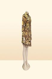 Sexy paisley vintage print gold dress Women holiday beach casual dress Summer elegant short blouse dress party club large size3390265