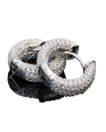 Men Women Blingbling Earrings Gold Silver Color Full CZ Diamond Earrings Hoop Punk Rock Hip Hop Jewelry4984831