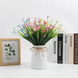 Decorative Flowers Small Orchids Bouquet For Garden Decoration Accessories Home Decor Artificial Plastic