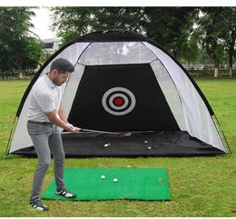 Golf Hitting Cage Indoor 2M Golf Practise Net Tent Garden Grassland Practise Tent Golf Training Equipment Mesh Mat Outdoor Swing 23794766