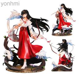 Anime Manga 30cm Inuyasha Anime Figure Kikyo GK Statue Kiky PVC Action Figure Sesshoumaru Figurines Toy Collection Model toy Gifts 240413