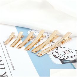 Hairpins 30Pcs/Set Gold Sier Color Hair Clip Basic Shiny Metal Alligator Diy Accessories For Women Girl Hairdressing Tool Drop Delive Dhtqf