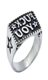 5pcslot New FK YOU Star Ring 316L Stainless Steel Fashion Jewellery Popular Biker Hip Style5194044