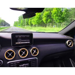 Aluminium Alloy Car Air Conditioning Vent Outlet Ring Trim Stickers for Mercedes Benz A B GLA CLA Class W176 W246 C117 X156 AMG