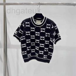 Women's Knits & Tees designer brand Gaoding Knitted Short Sleeves 2024 Spring/summer New Classic Wool Knot Velvet Jacquard Style, Luxury and Elegant GIHW