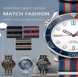 Canvas Watchband Universal Watch Strap for Skx007 Seamaster 300 Bond Calibre Bracelet Accessories 20mm 19mm Zulu Nato Nylon 007 H08985861