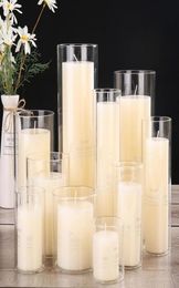 Candle Holders 65cm Glass Holder Votive Vases Transparent Clear Shade Straight Cylinder Lamp9966166