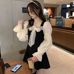 Casual Dresses Women Puff Sleeve Dress Women's 2024 Spring Autumn Evening Short Skirt Vestido De Mujer Femme Robe