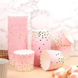 Baking Moulds 50pcs Golden Pink Dot Muffin Cupcake Paper Cup Liner Wedding Party Wrapper Tray Case Pirottini