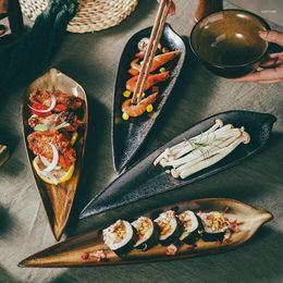 Plates Japanese-style Creative Ceramic Leaf Plate Odd-shaped Dish Restaurant Personalized Sushi Dishes Set