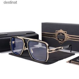 Sunglasses 2022 Men Vintage Pilot Sunglasses square Womens Sun glasses Fashion Designer Shades Luxury Golden Frame Sunglasses UV400 Gradient LXN-EVO DITA C240413