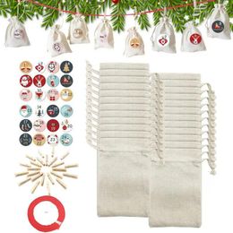 Christmas Decorations Advent Calendar Bags 24pcs Exquisite Gift For Chocolates Seasonal Decors Stair Railings Handrail