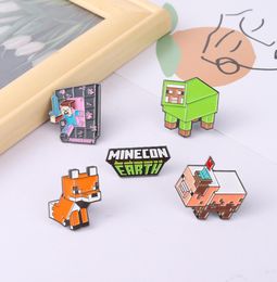 Creative Design Game Minecraft Brooch Cartoon Cute Enamel Pins Letter Building Block Peripheral Badge Female Gender Lapel Pin Fash6257426