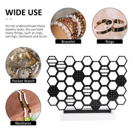 Jewellery Rack Display Shelves Honeycomb Shape Stand Storage Box Holder Metal Hair-hoop