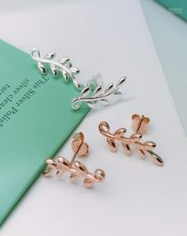 Stud Women Olive Branch Earrings Leaf S925 Silver Jewelry EarringsStud6391264