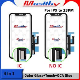 Musttby 5pc 1:1 Similar OEM Touch Screen Digitizer Panel NO IC+OCA +Dust Gauze for iPhone 13pro 13 11 12 Pro Max LCD Replacement