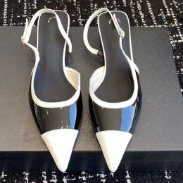 Spring New Pointed Mary Jane Shoes Famous Women Designer Luxury Imported Soft Patent Leather Padded Feet Matte Sheepskin Sole Classic Leather High Heels