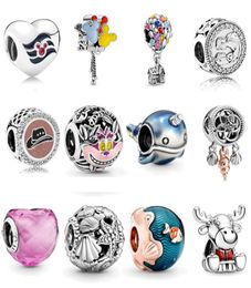 Memnon Jewellery 925 Sterling Silver Up House Balloons Charm Shimmering Narwhal Charms Seashell Dreamcatcher Bead Ocean Waves beads Fit P Style Bracelets Diy7790556