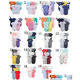 Clothing Sets Uniesx Newborn Baby Rompers 5Pcs Lot Infant Jumpsuits Cotton Children Roupa De Bebe Girls Boys Clothes Zz Drop Delivery Otvz9