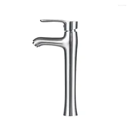 Bathroom Sink Faucets Single Hole Basin Mixer And Cold Water Stage Taps 304 Stainless Steel Brushed Faucet J14029