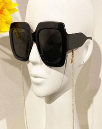 Fashion designer sunglasses 1022 vintage square shape gold chain strap glasses oversized top quality Avantgarde unique style Anti1113735