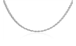 Top Plated sterling silver necklace 4MM men ed Rope chains 16 18 20 22 24 inches DHSN067 925 silver plate Necklaces jewel8440001