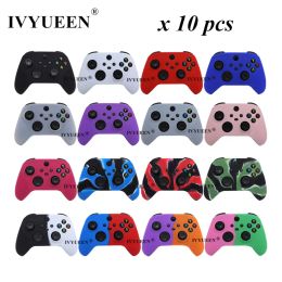 Cases IVYUEEN 10 PCS Silicone Case for XBox Series X S Controller Protective Skin Gel Cover with Analogue Thumb Stick Grip Cap Wholesale