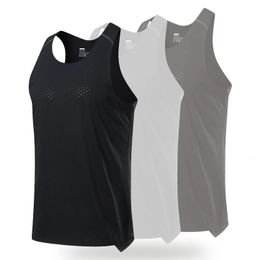 S-XL Marathon Quick Dry Sports Vest Men Summer Running Fitness Elastic Mesh Basketball Tank Top Sleeveless Shirt Gym Singlet 240329