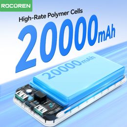 Rocoren 30000mAh Fast Charging 35W Power Bank High Capacity Portable 20000mAh Powerbank For iPhone15 14 Samsung External Battery