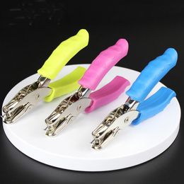 Round Hole Single Hole Puncher non-slip handle 6mm Punch Device DIY Hand Tool Paper Cutter School Office Binding Stationery