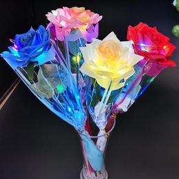 Decorative Flowers Artificial Flower Simulation Rose Led Light Strings Holding Red 36x9cm Party Decor Valentine's Girlfriend Gifts