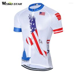 Racing Jackets USA Cycling Jersey Men Bike Clothes Clothing Bicycle Top Ropa Ciclismo Maillot MTB Short Sleeve Team T-shirts Sport White