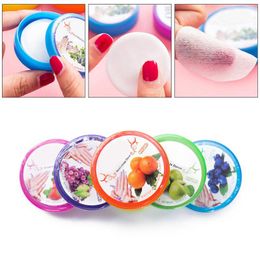 1~5PCS 32pads Nail Polish Remover Jar Fruit Scented Flavour Wraps Paper Cloth Towel Wet Wipes Nail Art Vanish Removal Nail Art