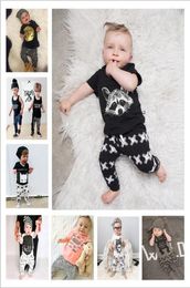 Kids Designer Clothes Girls Ins Clothing Sets Baby Summer Suits Boys Boutique T Shirt Pants Outfits Newborn Animal Print Tops Pant2476195