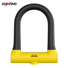 XUNTING Bicycle Ushaped Lock Safety for Accessories Motorcycle Electric Scooter Mountain and Road Bike 240401