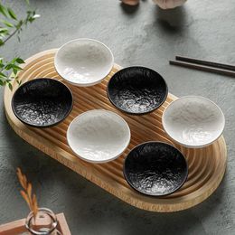 Plates Creative Stone Square Sauce Dish Household Taste Black-and-white Ceramic Dip Special Vinegar For El Restaurant